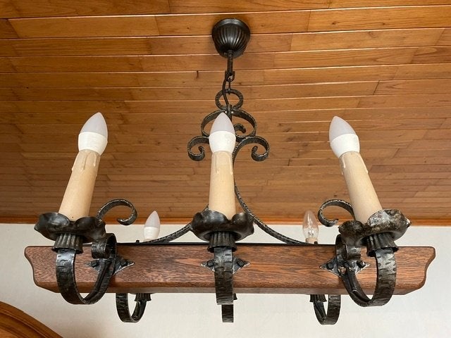 Luminaire en bois, Autres styles, Enlèvement, Utilisé, Bois