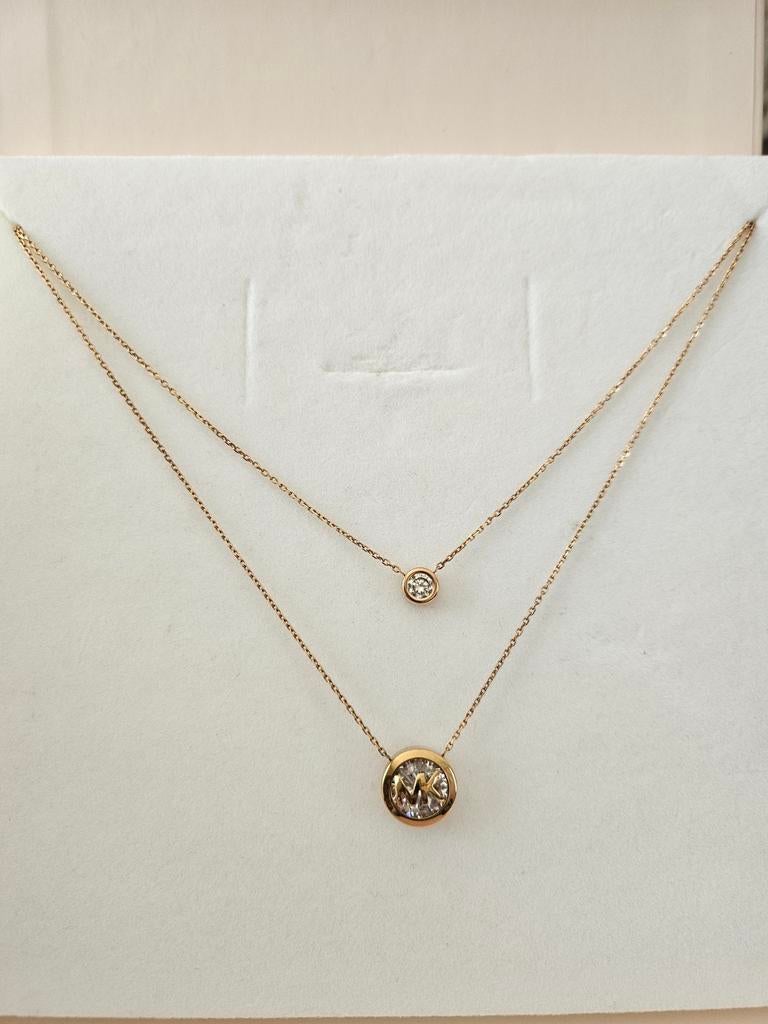 Collier en or rose MK, Bijoux, Sacs & Beauté, Colliers, Enlèvement ou Envoi, Neuf, Rose