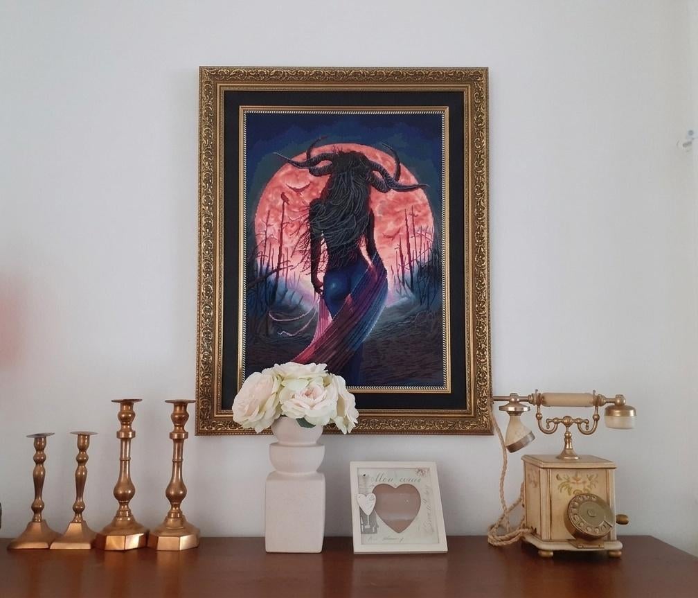 Decoratie schilderij gothic Succubus, Huis en Inrichting, Overige typen, Nieuw, Ophalen of Verzenden, 75 cm of meer