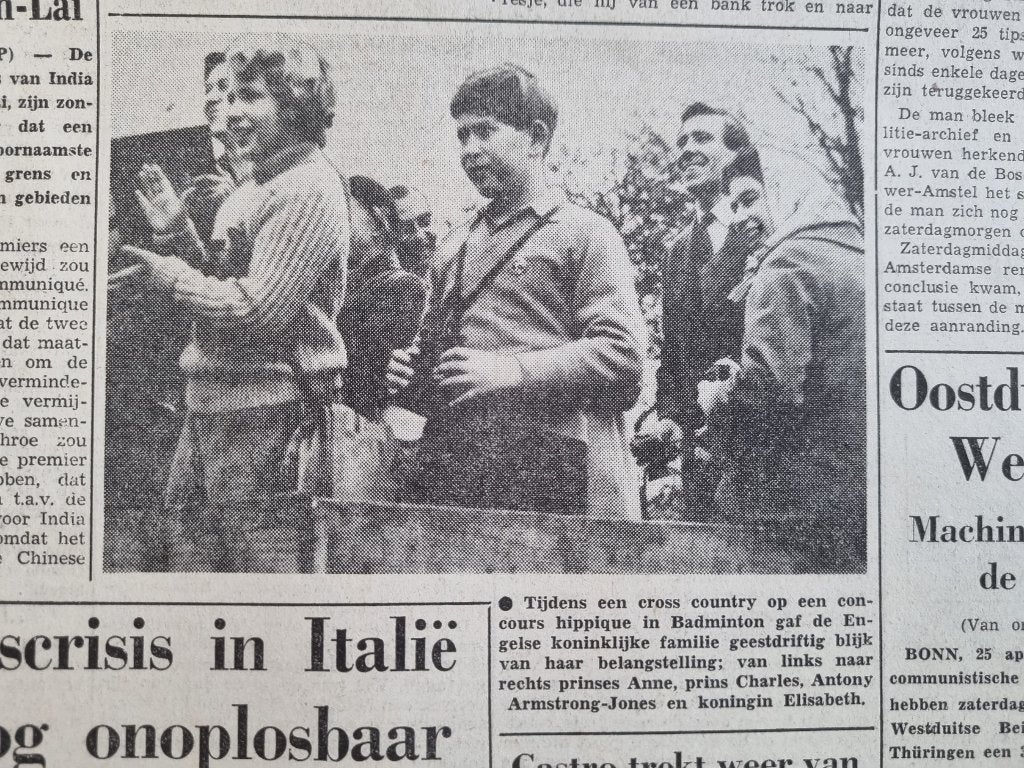 Engels Koningshuis: Prins Charles op cross country (1960), Envoi, 1960 à 1980, Coupure(s)