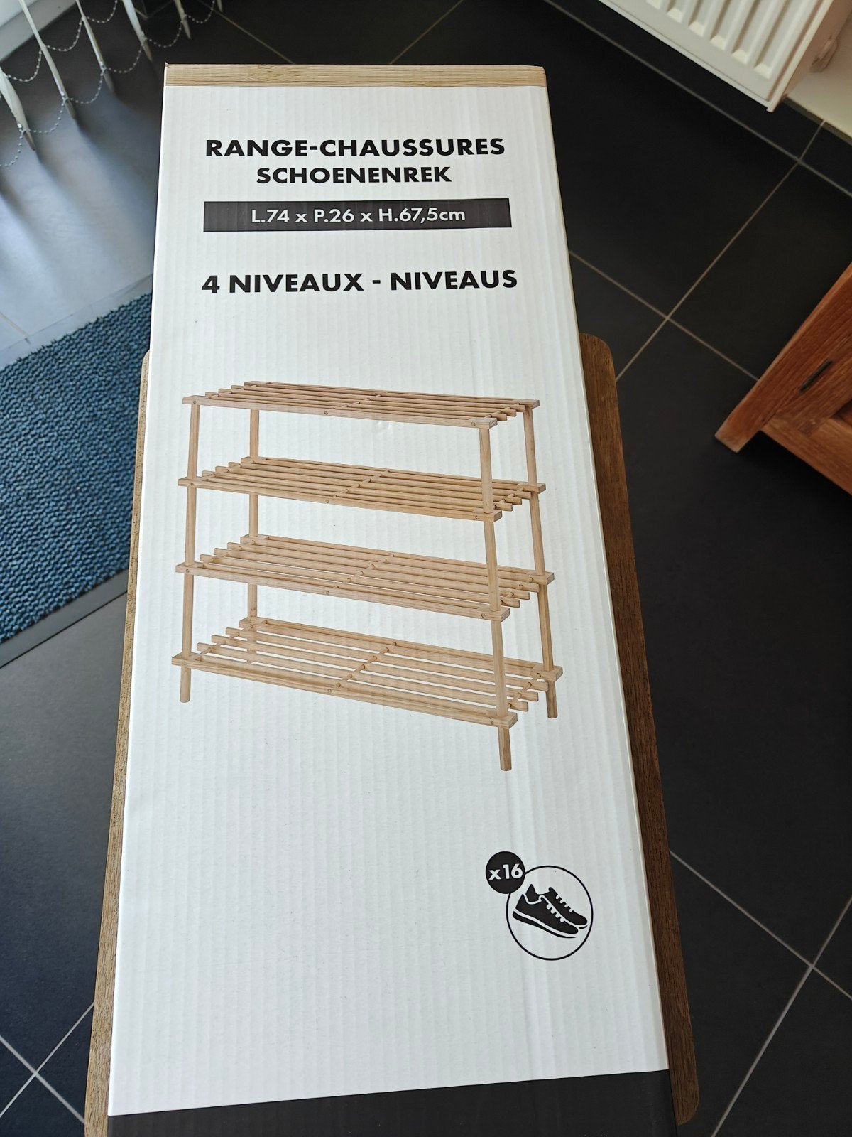 Nieuw houten schoenenrek., Huis en Inrichting, Kasten | Schoenenkasten, Ophalen, Nieuw