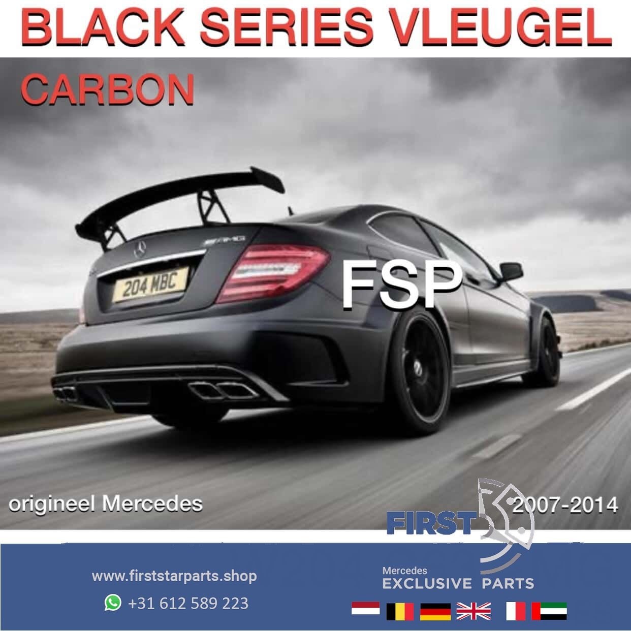 W204 C204 C63 AMG CARBON Kofferbak Spoiler BLACK SERIES VLEU, Auto-onderdelen, Gebruikt, Ophalen of Verzenden, Achter, -