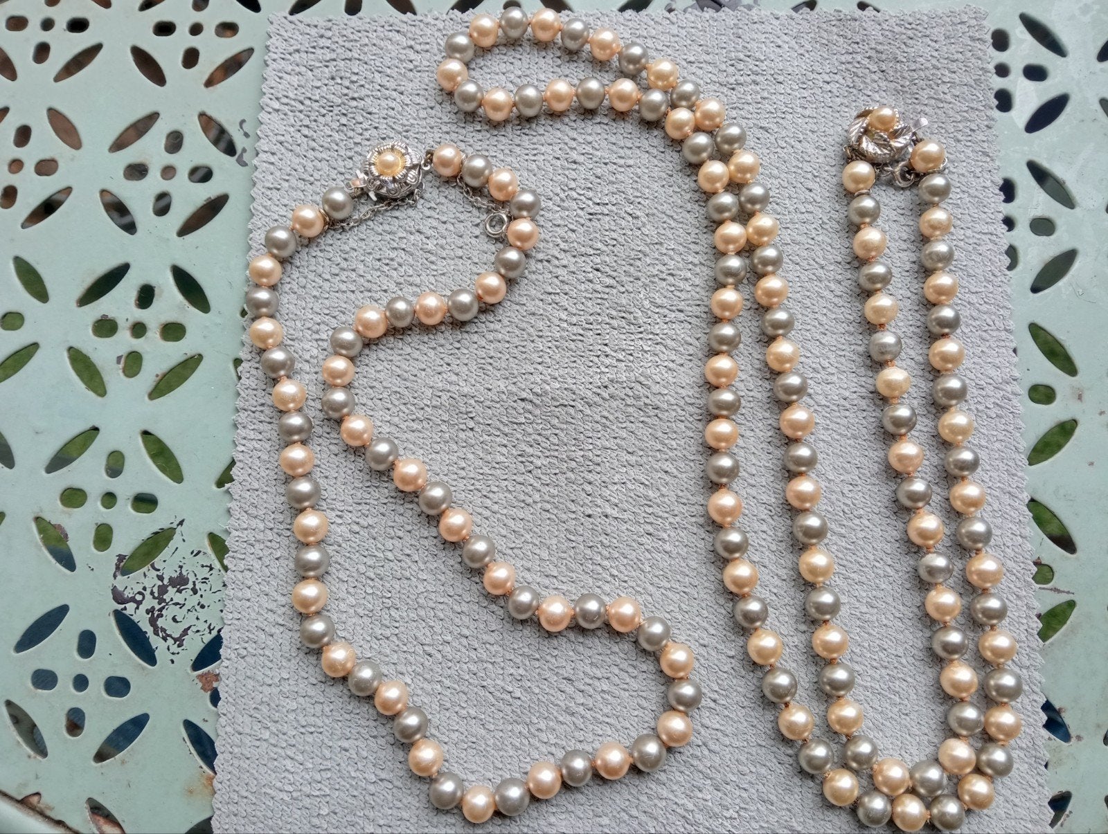 Vintage parel ketting set zeer mooi afgewerkt, Ophalen of Verzenden