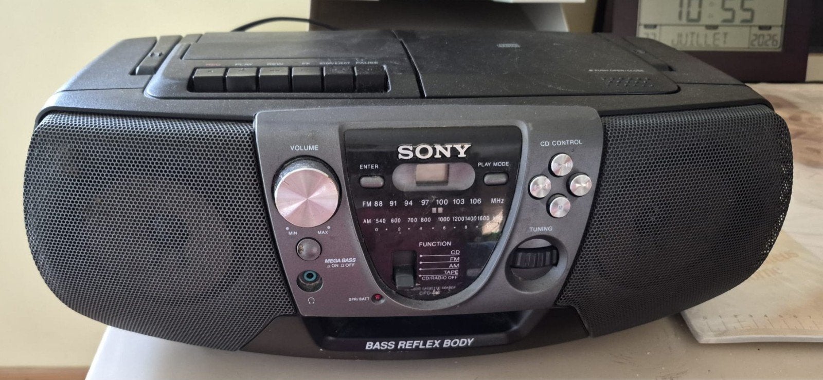 boombox portable Sony CD/cassette/radio AM-FM, Enlèvement, Radio