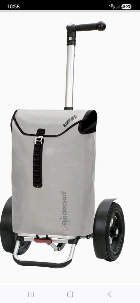 Boodschappentrolley merk Andersen Tura shopper: zilvergrijs, Ophalen