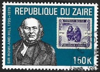1 Postzegel Sir Rowland Hill Zaïre, Timbres & Monnaies, Enlèvement ou Envoi, Autres pays, Affranchi