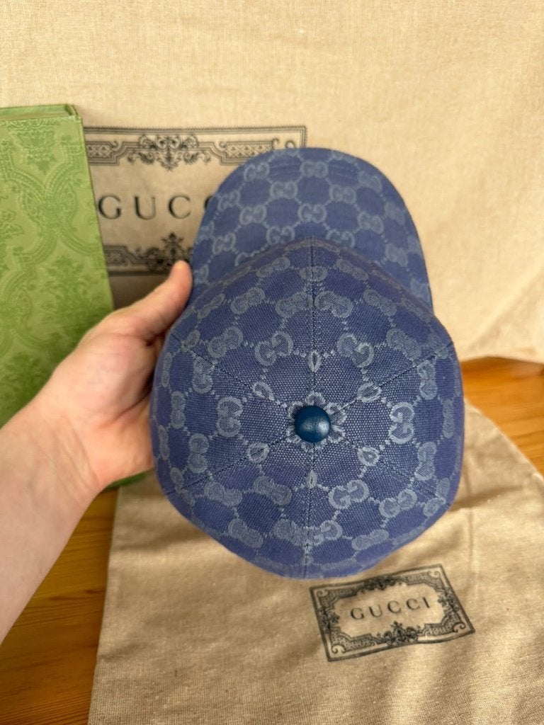 Casquette Gucci GG Canvas bleue taille M 58 cm, Vêtements | Hommes, Enlèvement ou Envoi, Comme neuf, Gucci, Casquette