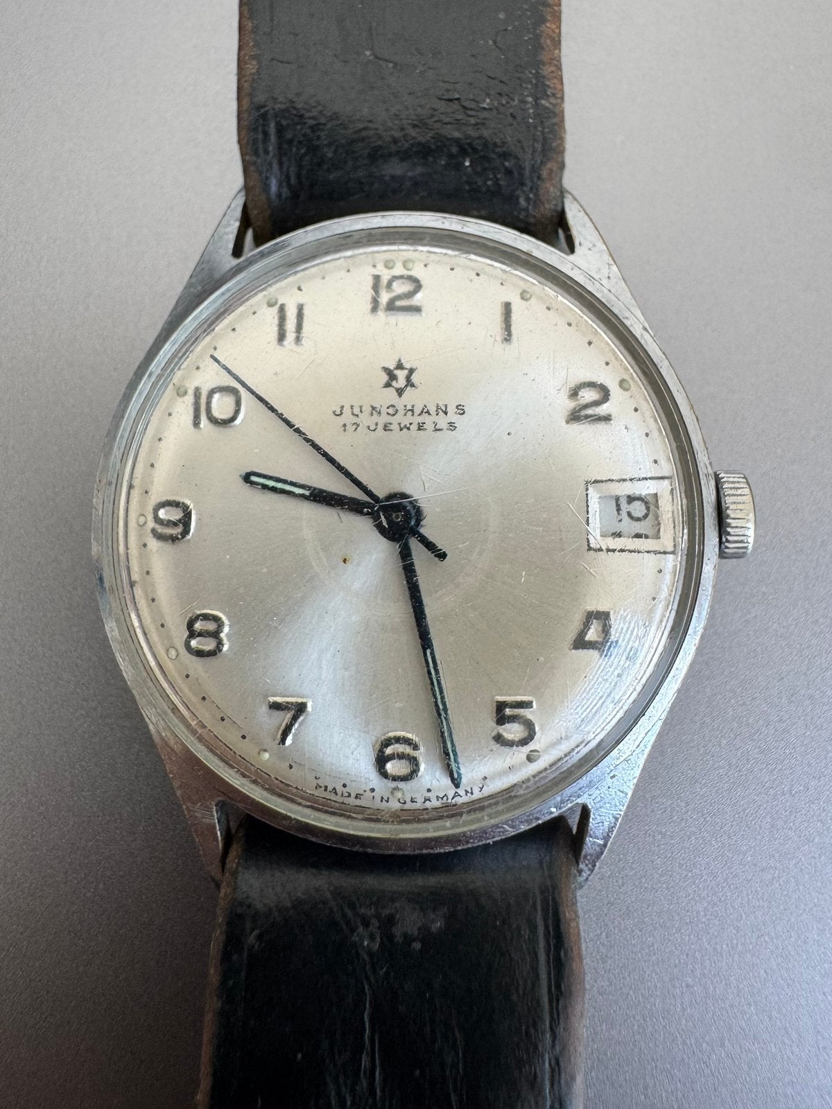 Junghans 17 Jewels — Kaliber 620.02 — Mechanics Germany, Handtassen en Accessoires, Horloges | Antiek, Overige merken, Staal, Met bandje