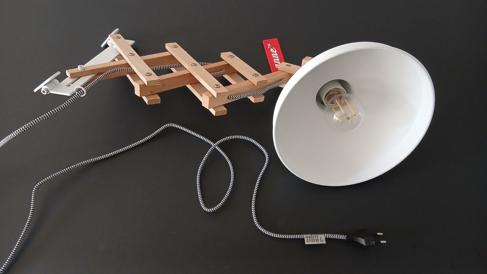Wandlamp / Bureaulamp wit 40W, Huis en Inrichting, Lampen | Wandlampen, Ophalen, Hout, Wit, Wandlamp