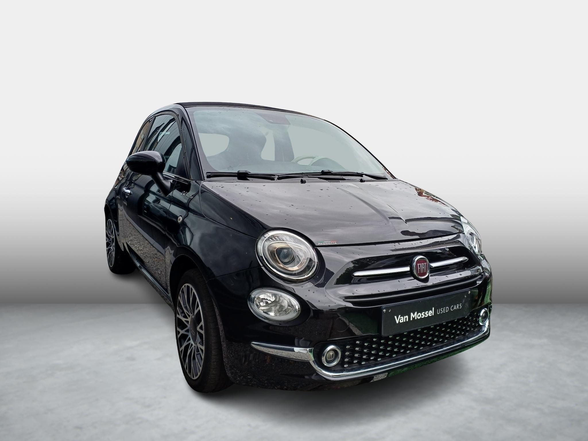Fiat 500C 1.0 Hybrid 70 Lounge, Auto's, Fiat, Voorwielaandrijving, Gebruikt, Zwart, Cabriolet
