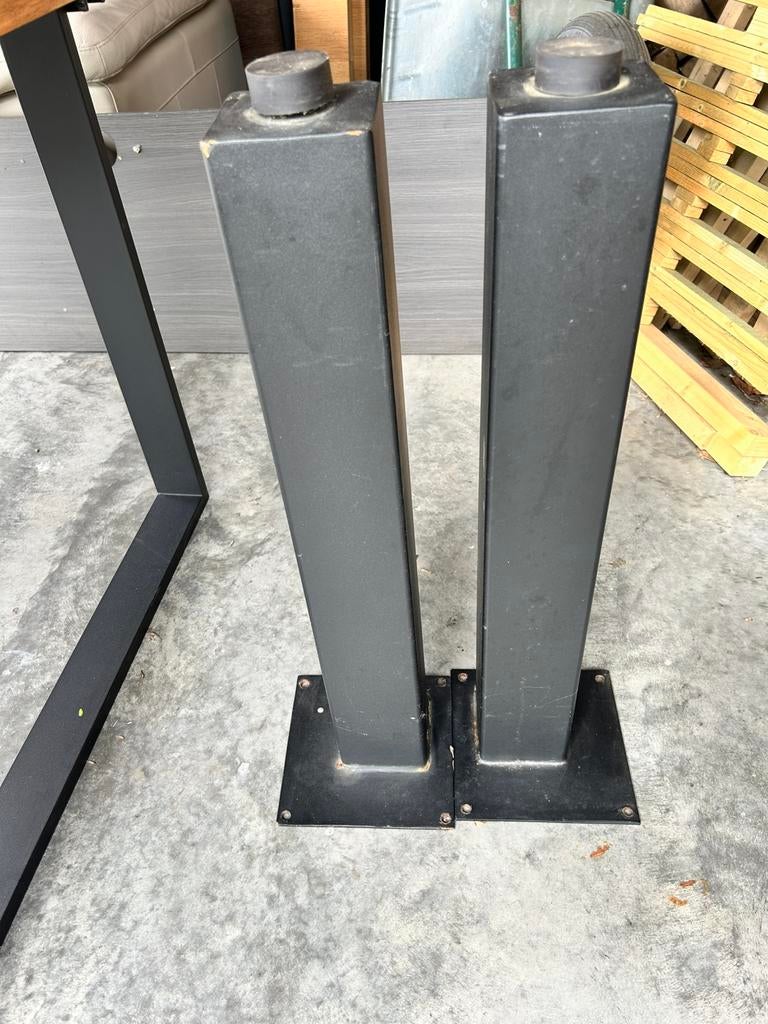 4 stuks Zwart gepoederd stalen tafelpoten, Maison & Meubles, Pièces pour table, Pied de table, Carré, Enlèvement, Utilisé