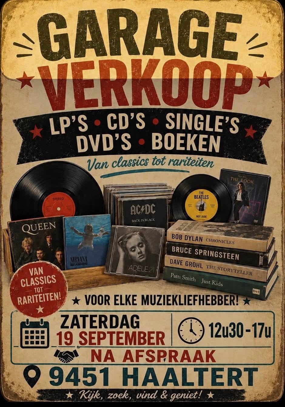 GARAGEVERKOOP 19 SEPTEMBER/VD/LP/Single /Boeken, Cd's en Dvd's, Ophalen of Verzenden, Zo goed als nieuw, Single
