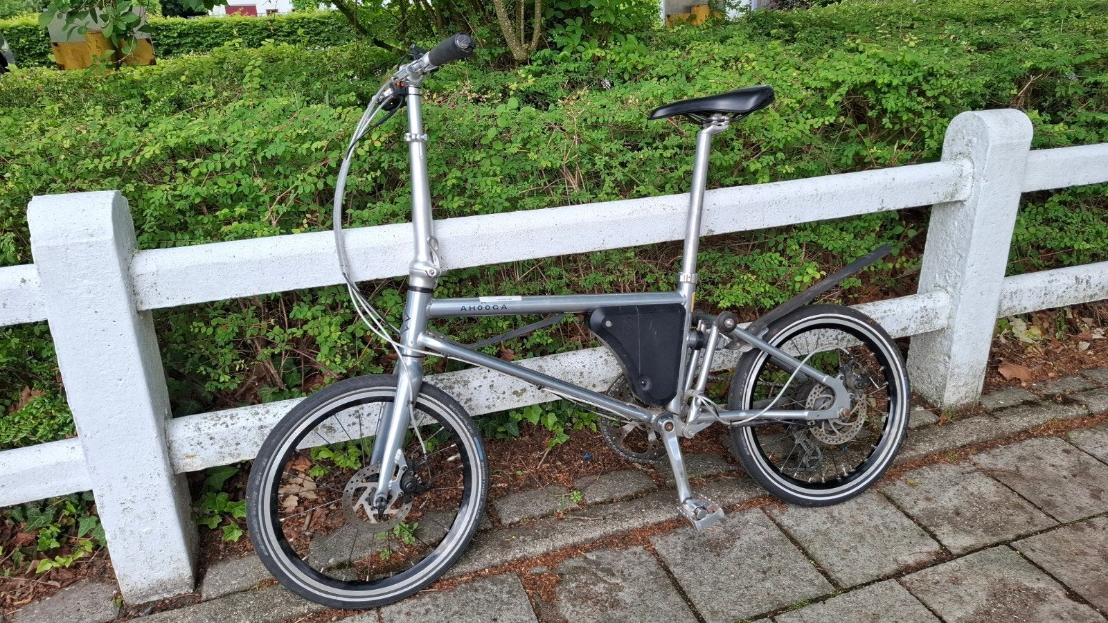Ahooga plooibare ebike elektrische vouwfiets goede staat, Versnellingen, Zo goed als nieuw, Schijfrem, Ophalen