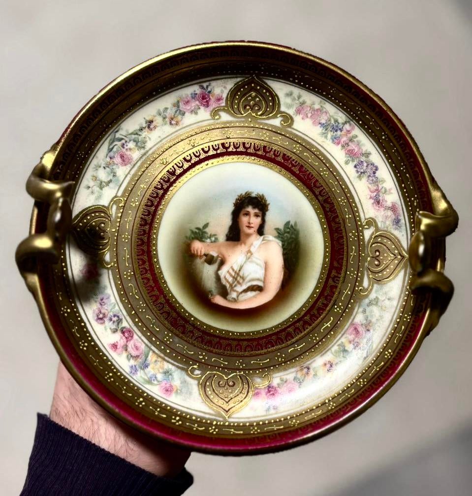 SCHWARZBURG Coupe en porcelaine sur piédouche, Antiek en Kunst, Ophalen of Verzenden