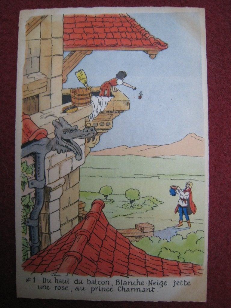 Walt Disney Blanche-Neige CP Seven Dwarfs 1945 numéro 1, Envoi, Blanche-Neige ou Belle au Bois Dormant, Utilisé, Papier, Carte ou Papeterie