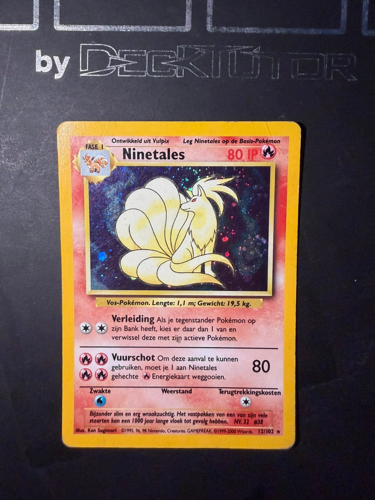 Ninetales 12/102 Holo — Set de base — Anglais 🇳🇱, Enlèvement ou Envoi, Utilisé, Cartes en vrac, Foil