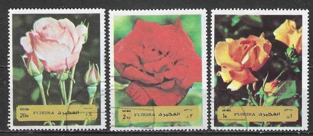 Fujeira 1972 - Stampworld 1290-1292 - Roses (ST), Envoi, Affranchi