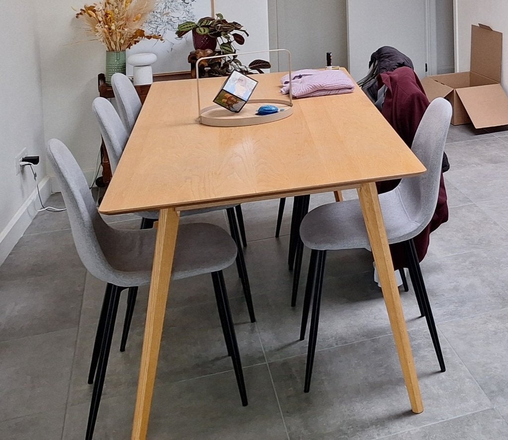 Tafel met 8 stoelen, Gris, Enlèvement, Tissus, Cinq, Six Chaises ou plus