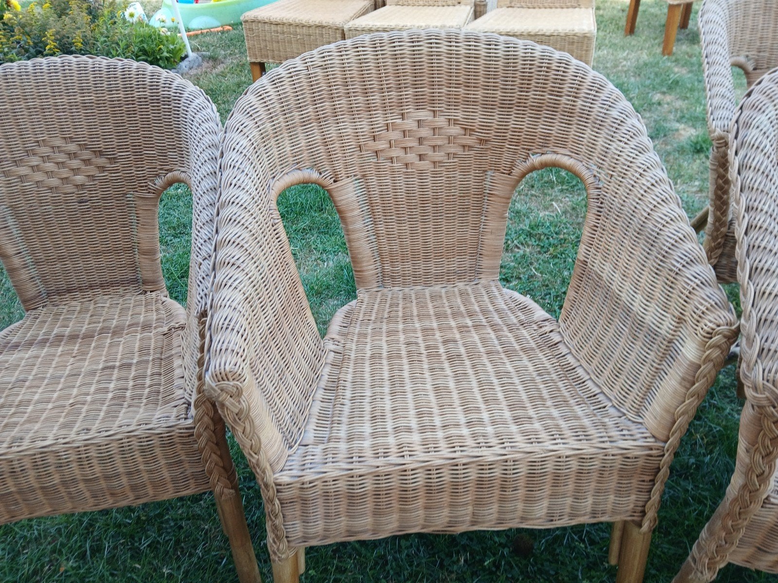 vier rotanstoelen, Huis en Inrichting, Stoelen, Ophalen, Gebruikt, Rotan stoelen, Vier