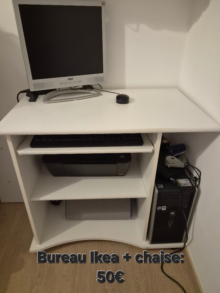 Bureau ikea blanc, Enlèvement, Comme neuf, IKEA, Blanc
