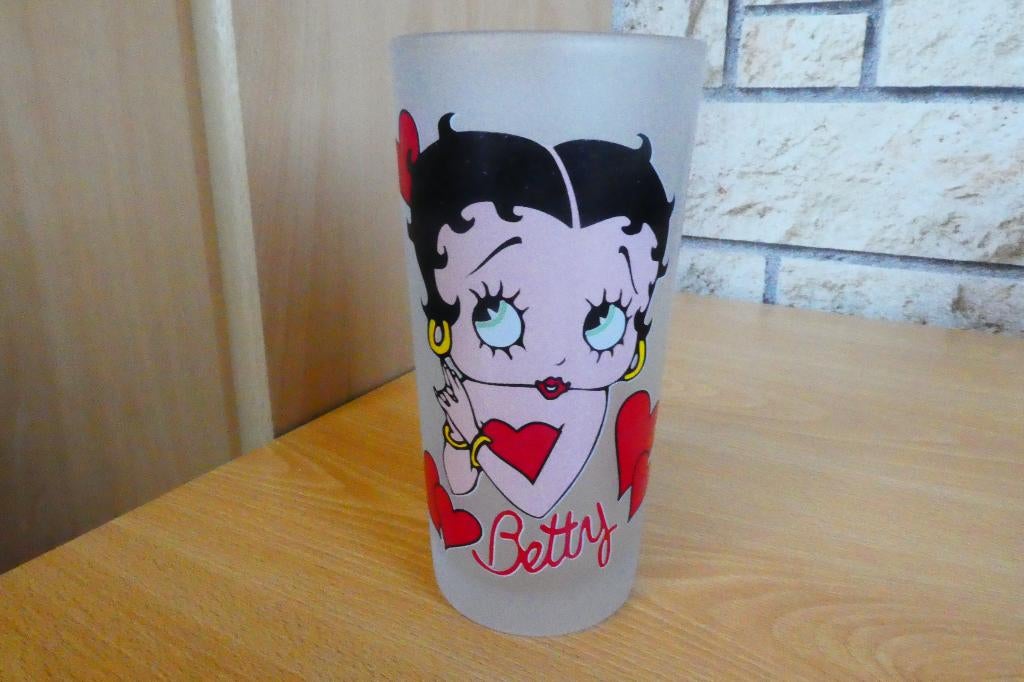 Betty boop grand verre signé Colombine 1996, Enlèvement ou Envoi, Neuf, Humain