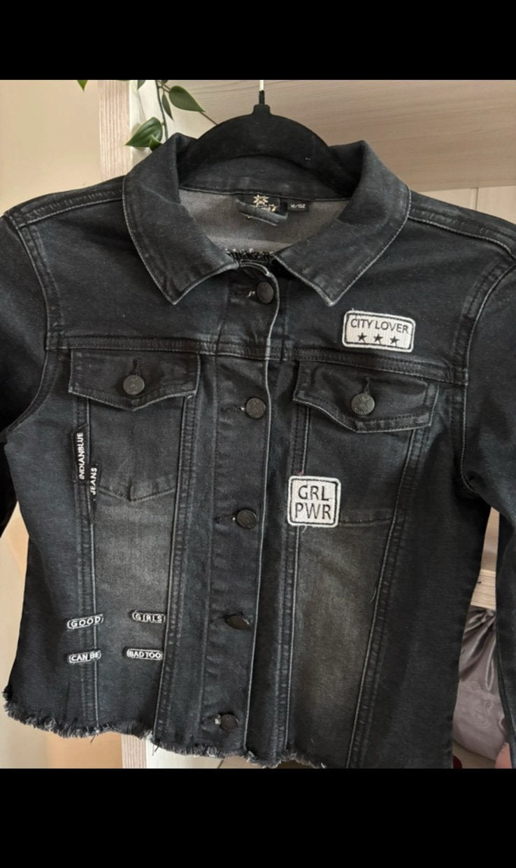 Indian bleujeans jeansjasje, Motoren, Kleding | Motorkleding, Ophalen, Tweedehands, Heren, Motorcrosskleding