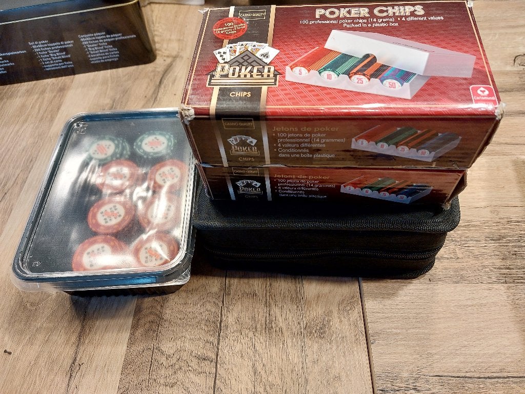 pokerchips, Hobby en Vrije tijd, Gezelschapsspellen | Kaartspellen, Vijf spelers of meer, Ophalen, Zo goed als nieuw, Cartamundi
