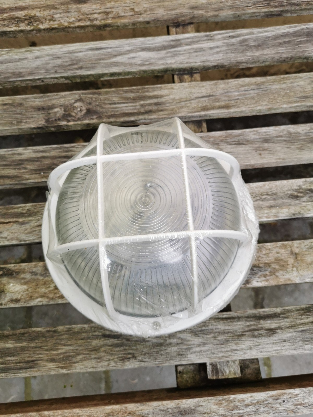 Baseline wandlamp wit 40W 19cm diameter PVC en glas., Minder dan 50 watt, Wandlamp, Ophalen of Verzenden, Netvoeding