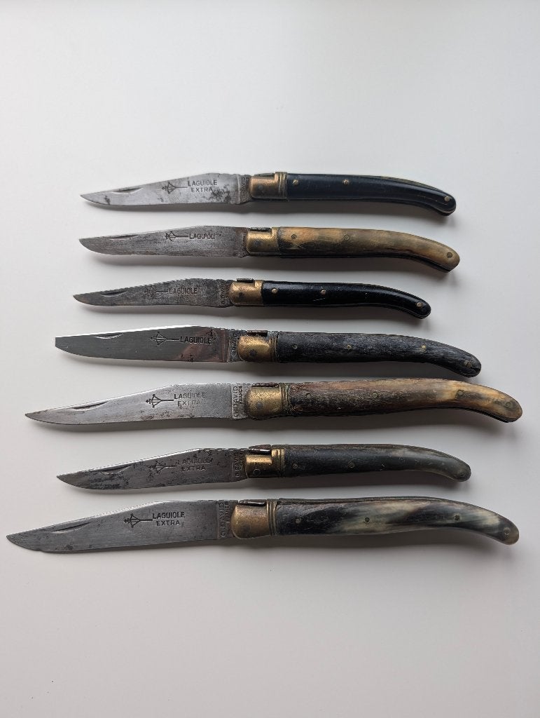 7 x laguiole G david zakmes, Ophalen of Verzenden, Gebruikt