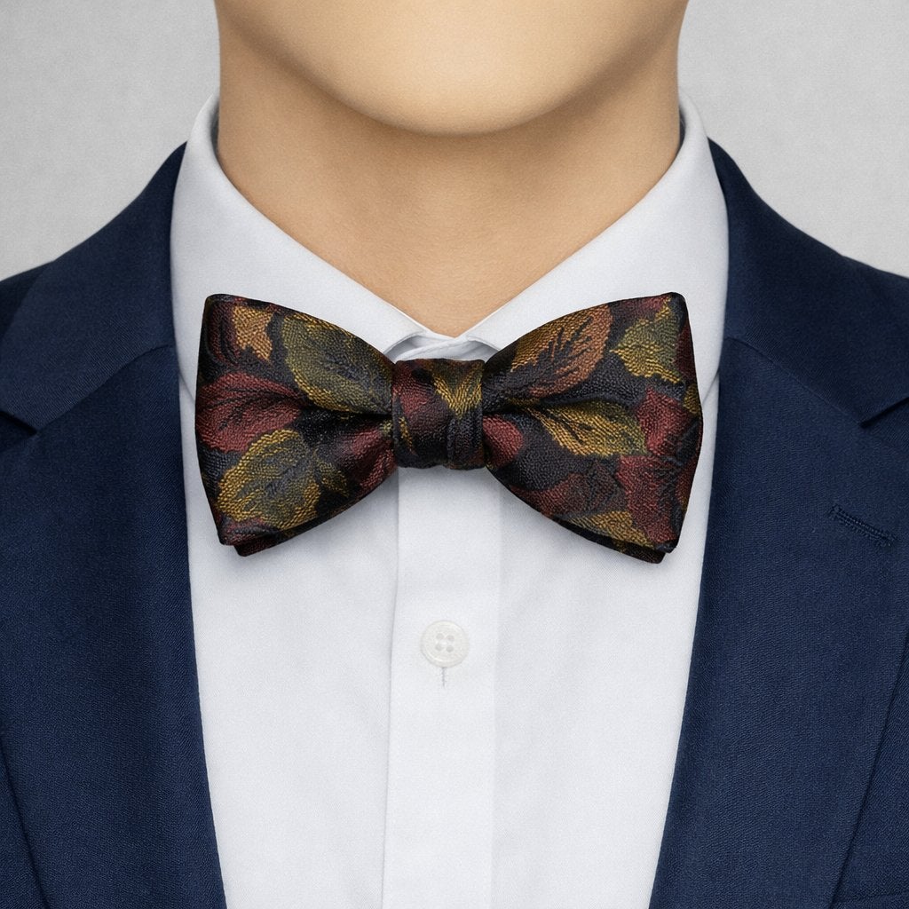 M11. Nœud papillon pour homme – motif floral Très bon état, Ophalen of Verzenden, Zo goed als nieuw, Bruin