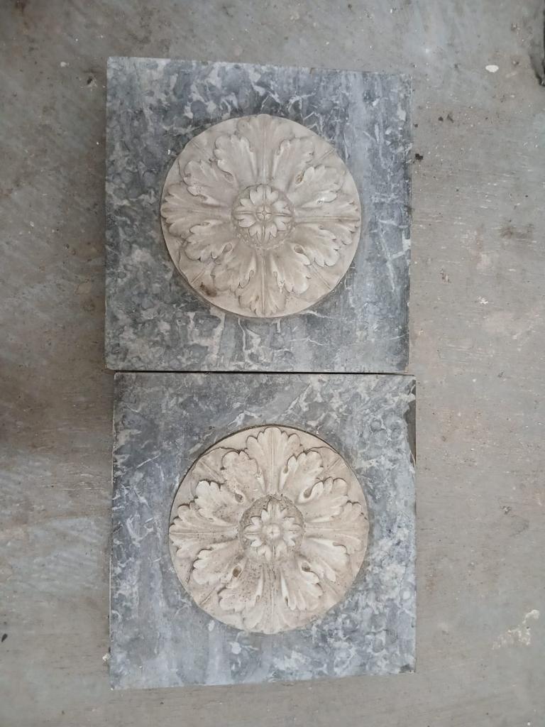 Decoratieve marmer met bloem, Antiek en Kunst, Ophalen