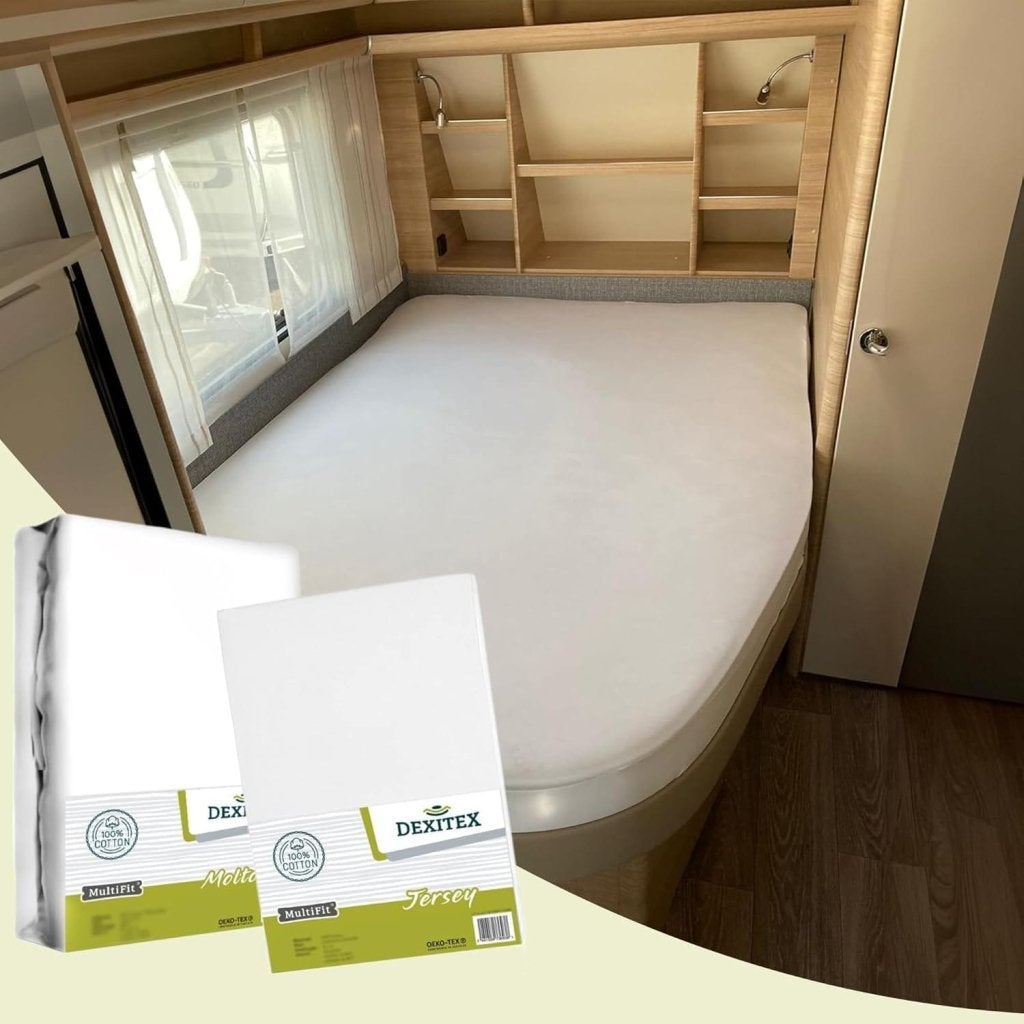 Textielpakket Frans bed - 1 hoeslaken en 1 molton - rechts -, Caravans en Kamperen