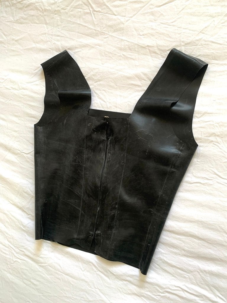 Latex tank top met rits, Kleding | Dames, Maat 38/40 (M), Verzenden, Zwart, Nieuw