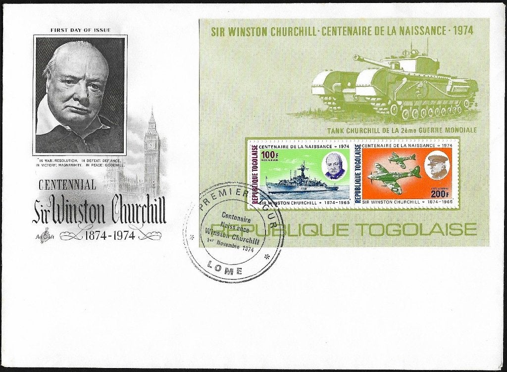 1974 - TOGO - 100 ans de Winston Churchill [Y&T BF84], Envoi, Autres pays, Non oblitéré