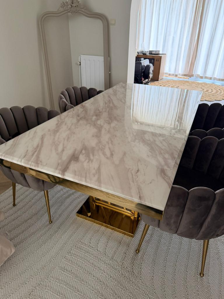 Eettafel marmer, Huis en Inrichting, Ophalen, Zo goed als nieuw