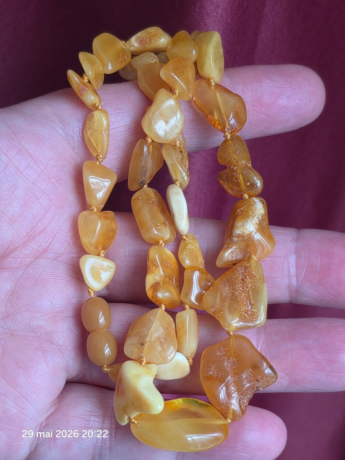 Collier en ambre naturelle, Bijoux, Sacs & Beauté, Colliers, Neuf, Pierre ou Minéral, Jaune, Enlèvement