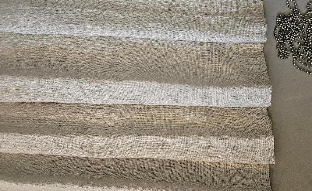 Vouwgordijn Heytens beige, 200 cm ou plus, Beige, Neutraal, Enlèvement