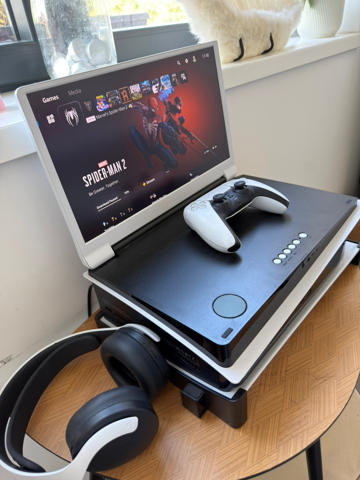 Playstation 5 Disc Edition + Monitor + Accesoires, Enlèvement, Comme neuf, Playstation 5