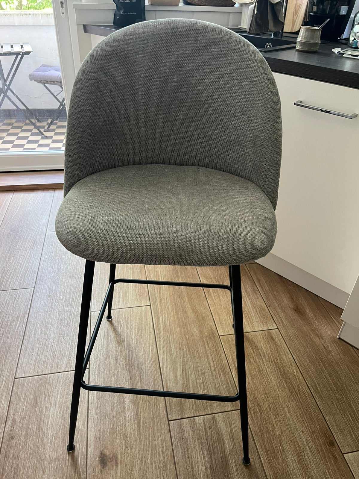 tabouret de bar design gris, Maison & Meubles, Tabourets de bar, 2 tabourets, Enlèvement, Comme neuf