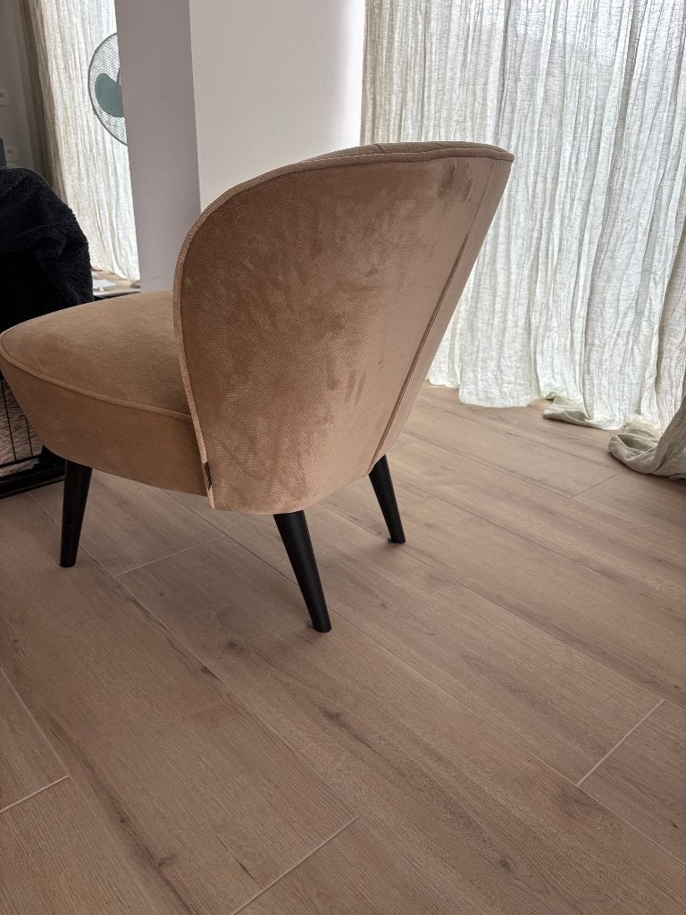 WOOOD Sara fauteuil (beige), Ophalen, Gebruikt, Minder dan 75 cm, Stof