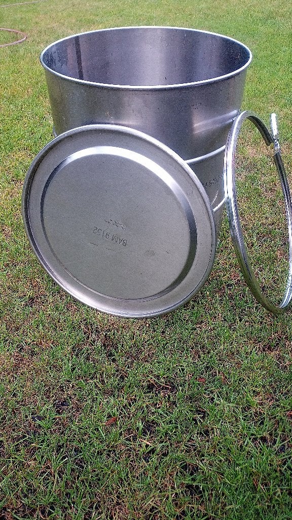 Inox / RVS ton container vat, Ophalen