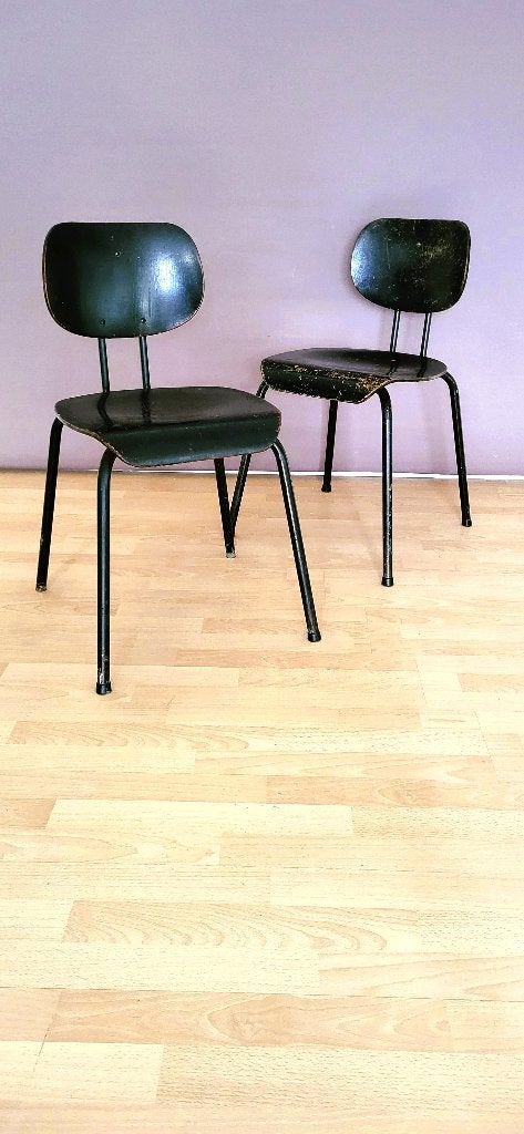 Willy Van der Meeren pour Tubax "Chaises CT 2", Maison & Meubles, Enlèvement ou Envoi, Deux, Vintage 60", Bois