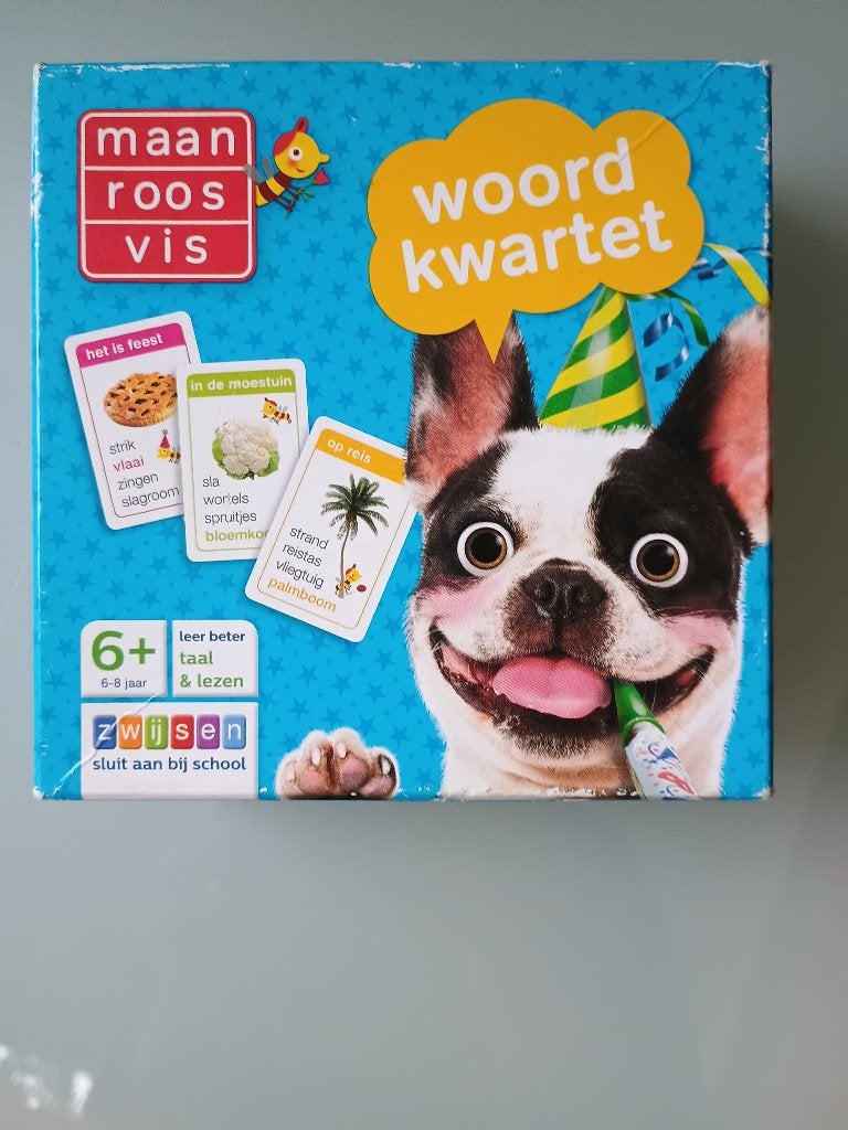 Educatief kwartetspel "maan roos vis", Enlèvement ou Envoi, Comme neuf, Langue et Lecture