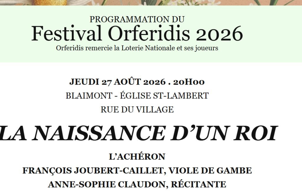 La Naissance d'un Roi, Tickets & Billets, Deux personnes, Août