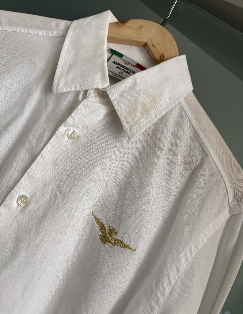Aeronautica Militare - Wit Hemd, Kleding | Heren, Overhemden, Ophalen, Wit, Halswijdte 39/40 (M), Zo goed als nieuw