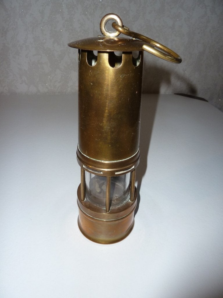 mooie oude koperen mijnlamp, Antiquités & Art, Enlèvement ou Envoi, Cuivre