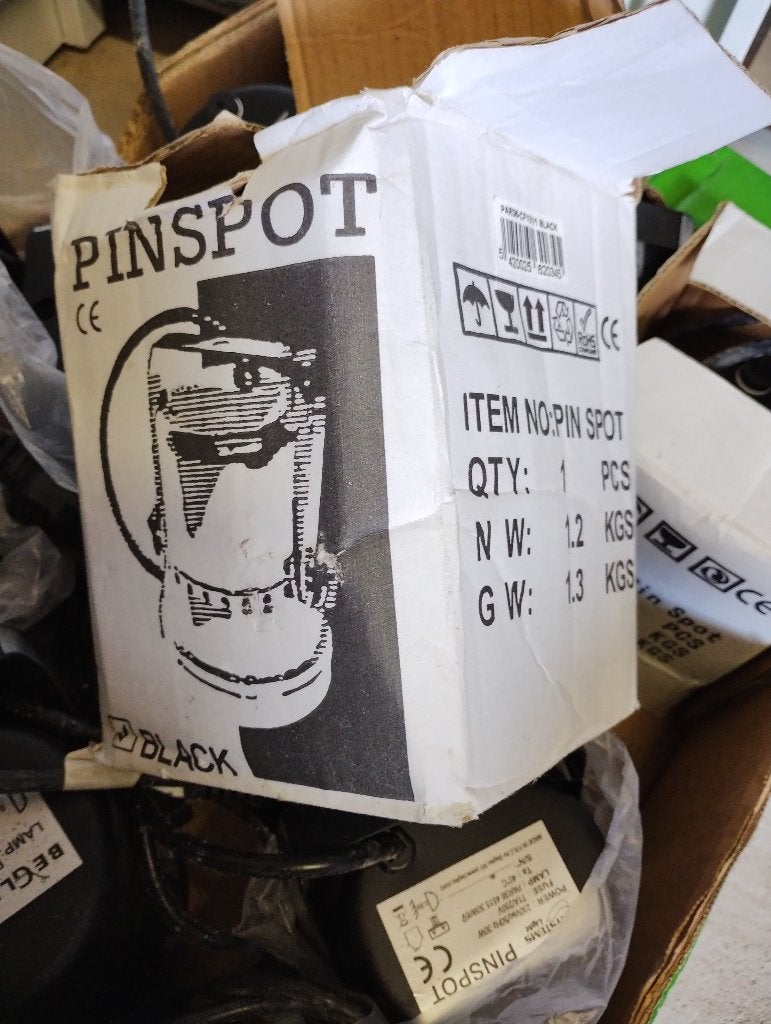 Pinspot behuizing zwart met defecte transformator!, Muziek en Instrumenten, Ophalen, Gebruikt, Licht