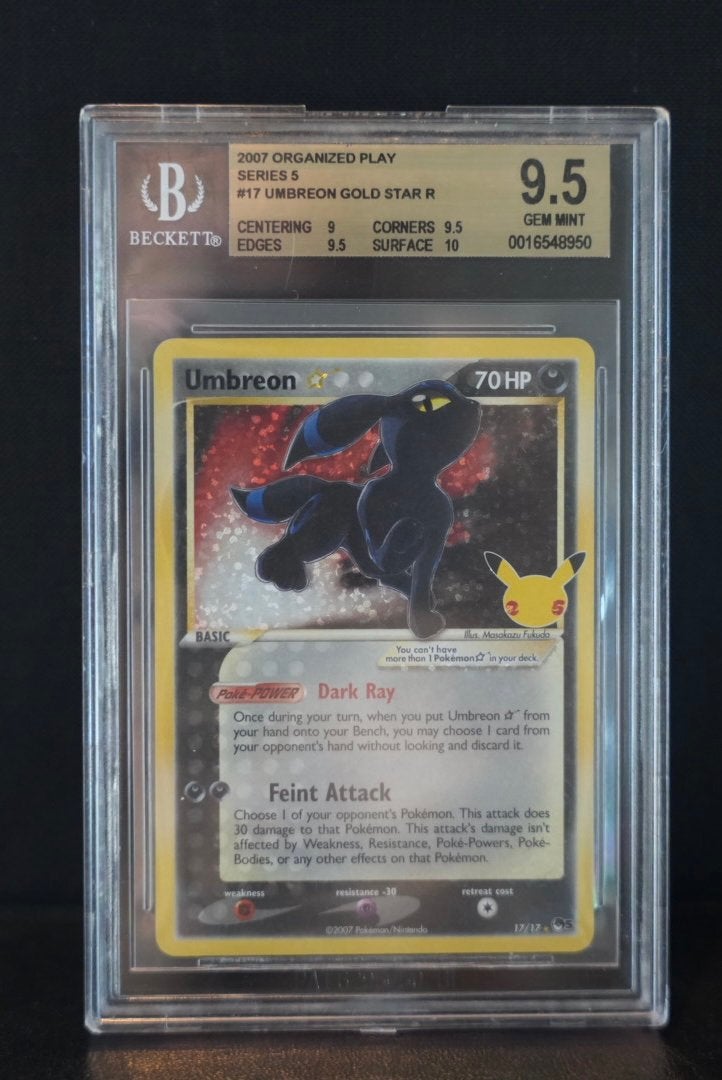 Umbreon Gold Star ERROR Label Beckett 9.5, Ophalen of Verzenden, Zo goed als nieuw