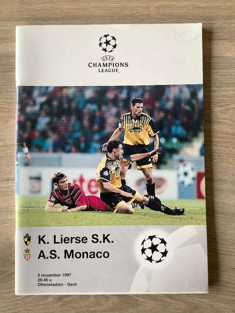 Champions League Magazine K.Lierse S.K- AS Monaco 1997, Verzamelen, Ophalen of Verzenden, Zo goed als nieuw, Boek of Tijdschrift