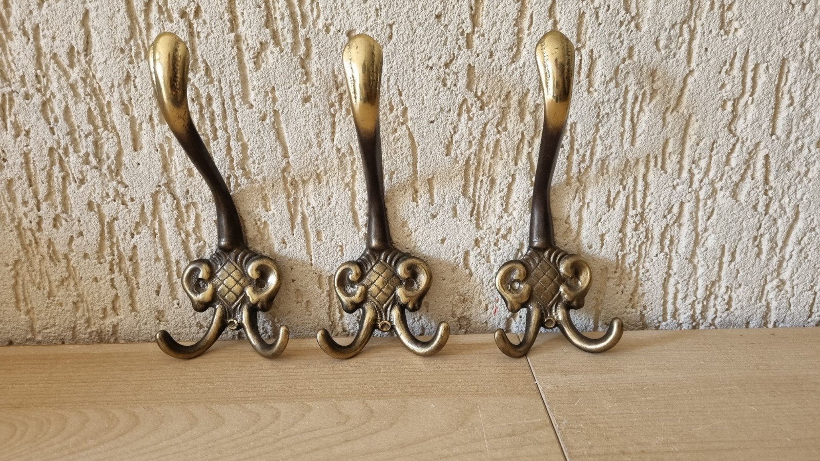 Antieke messing wandhaken in Victoriaanse stijl, Ophalen, Wandhaken